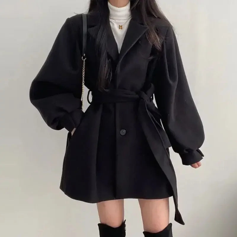 Trenchcoat Damen Elegant | Kurz Oversized Mit Gürtel