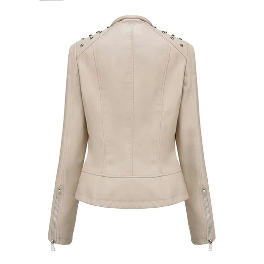 Damen Bikerjacke Kurz Geschnitten | Asymmetrischer Reißverschluss
