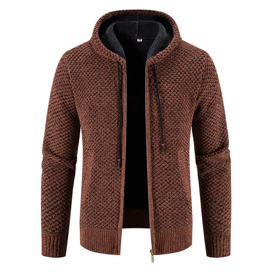 Strickjacke Für Herren Mit Fleecefutter | Kapuzenjacke Für Winter