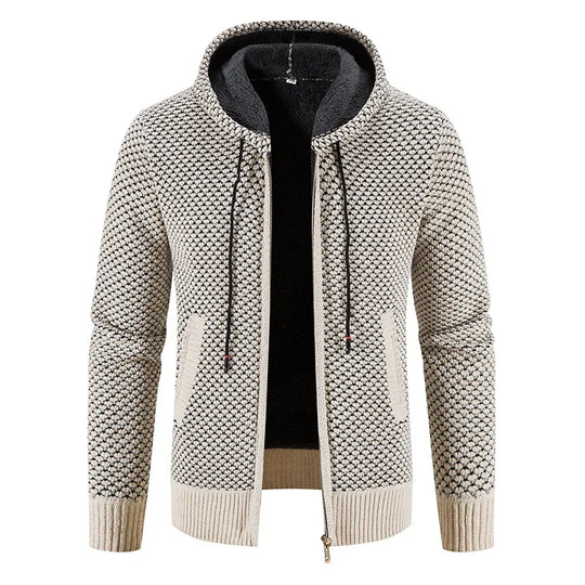 Strickjacke Für Herren Mit Fleecefutter | Kapuzenjacke Für Winter