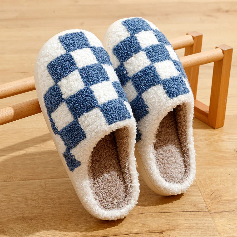 Unisex Hausschuhe Kariert Gefüttert | Bequem & Alltagstauglich