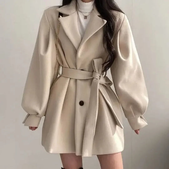 Trenchcoat Damen Elegant | Kurz Oversized Mit Gürtel