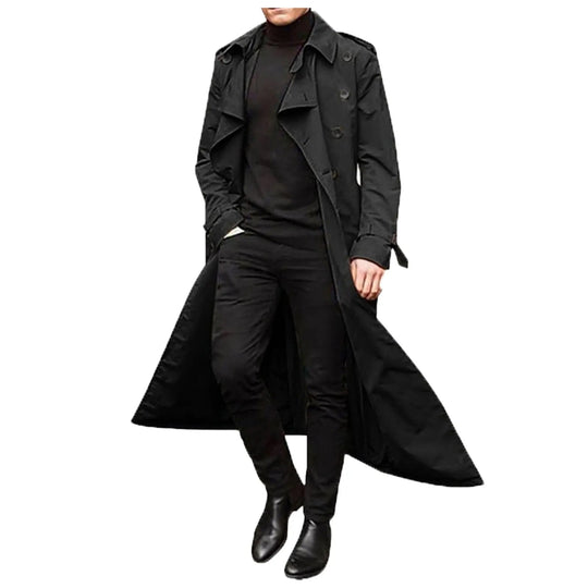 Langer Trenchcoat mit Knöpfen für Männer