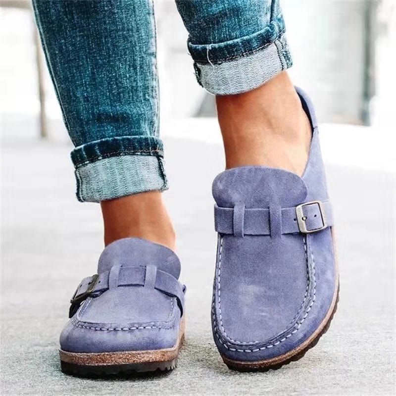 Wildleder-Loafer mit Schnalle für Damen