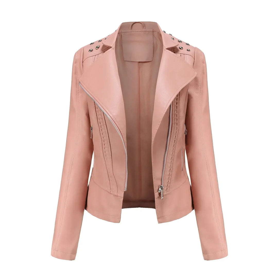Damen Bikerjacke Kurz Geschnitten | Asymmetrischer Reißverschluss