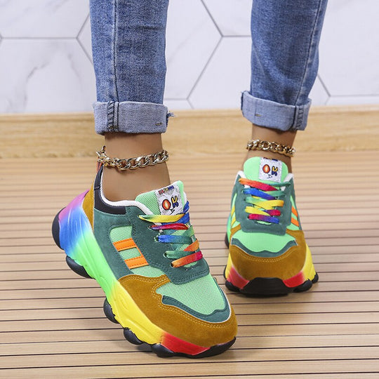 Mehrfarbig Lace up Turnschuhe für Damen