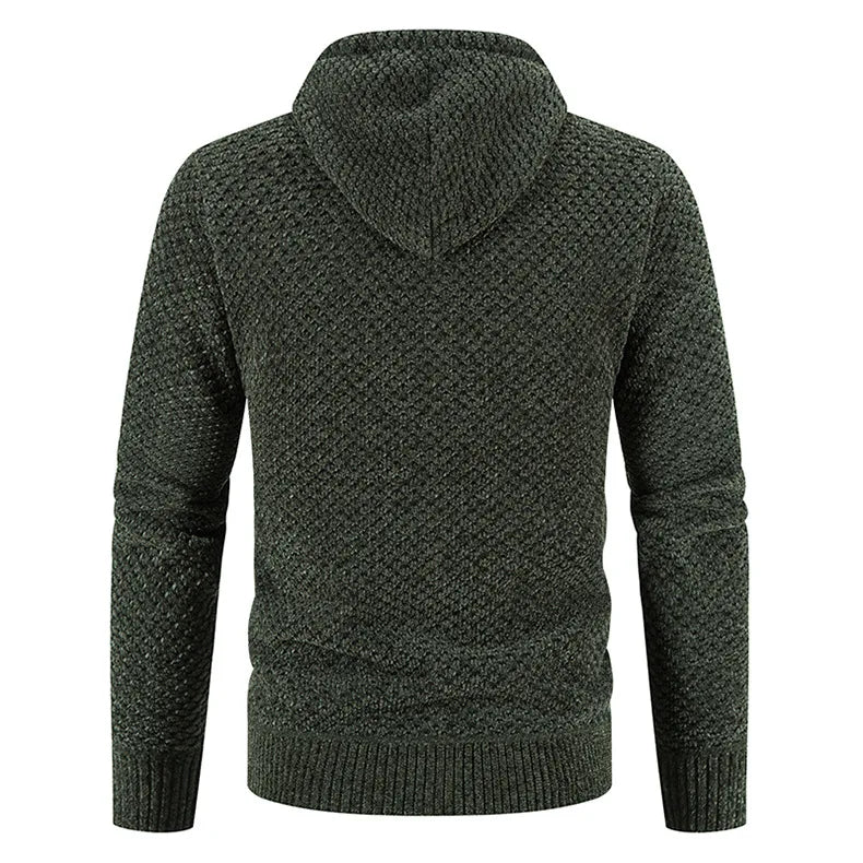Strickjacke Für Herren Mit Fleecefutter | Kapuzenjacke Für Winter