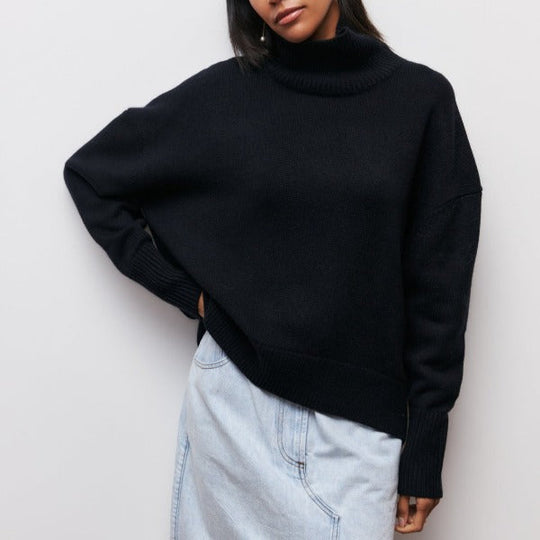 Damen Pullover | Strick mit Stehkragen