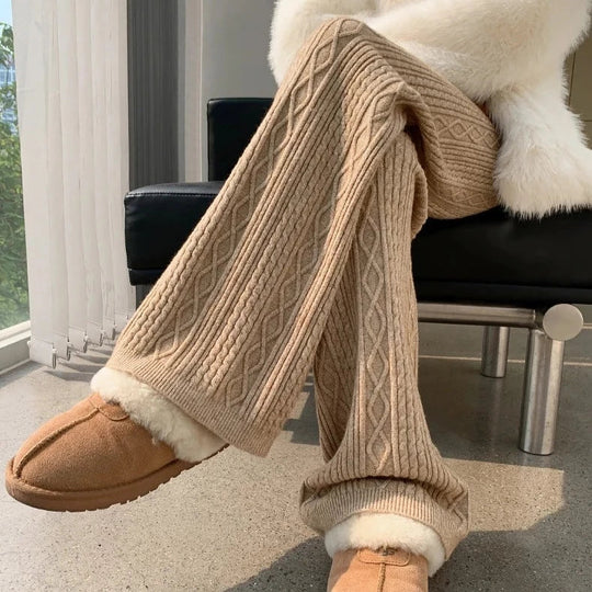Jogginghosen Damen Strick | Weite Hose Mit Muster