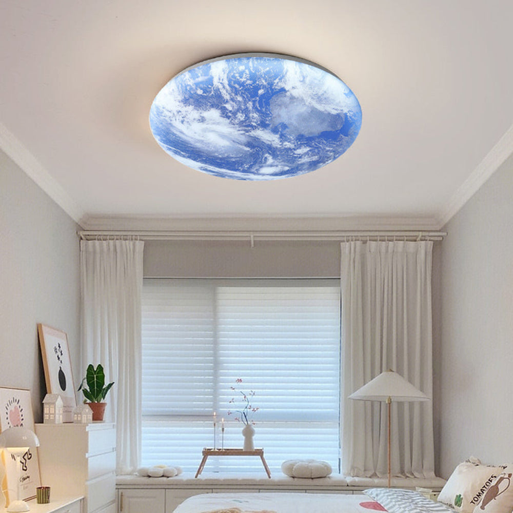 Deckenleuchte Rund Mond & Erde Design | Oberfläche Montage