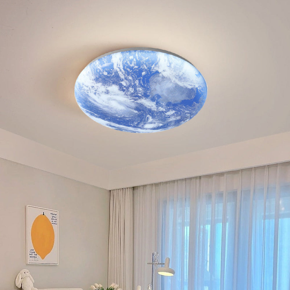 Deckenleuchte Rund Mond & Erde Design | Oberfläche Montage