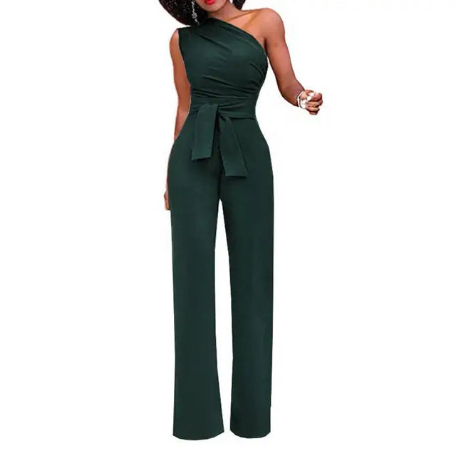 Asymmetrischer Jumpsuit mit Gürtel für Damen