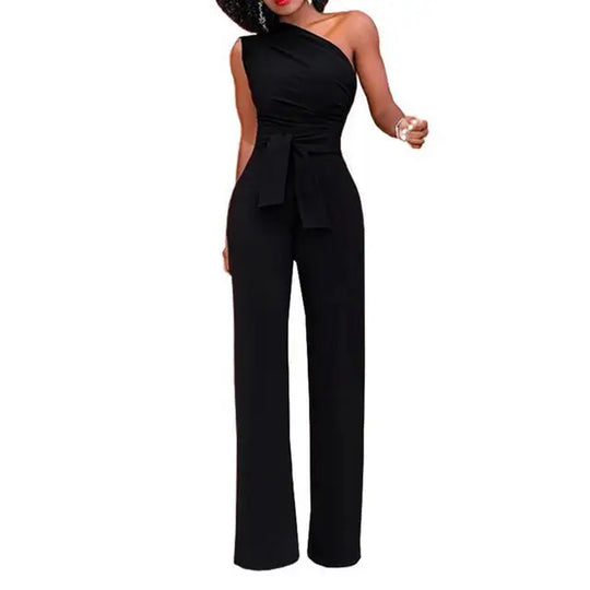Asymmetrischer Jumpsuit mit Gürtel für Damen