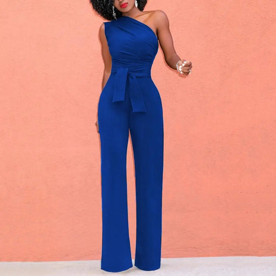 Asymmetrischer Jumpsuit mit Gürtel für Damen