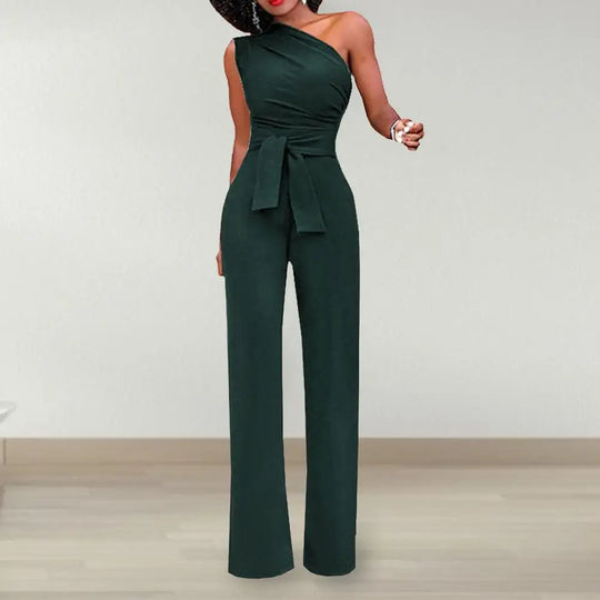 Asymmetrischer Jumpsuit mit Gürtel für Damen
