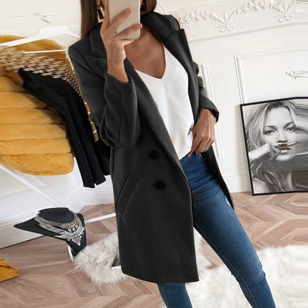 Wintermantel Damen | Reverskragen und Taschen für kalte Tage