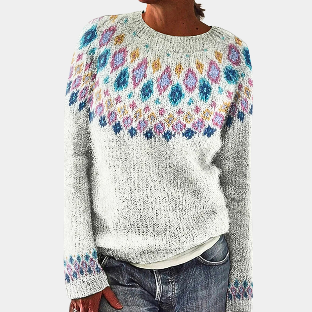 Pullover Bunt Damen Strick Langarm | Gemütlich & Stylisch