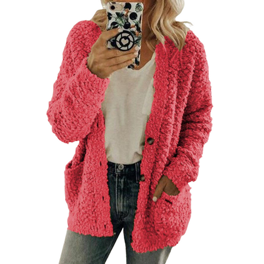 Kapuzenjacke Teddy Damen Für Winter | Flauschige Fleecejacke Mit Reißverschluss