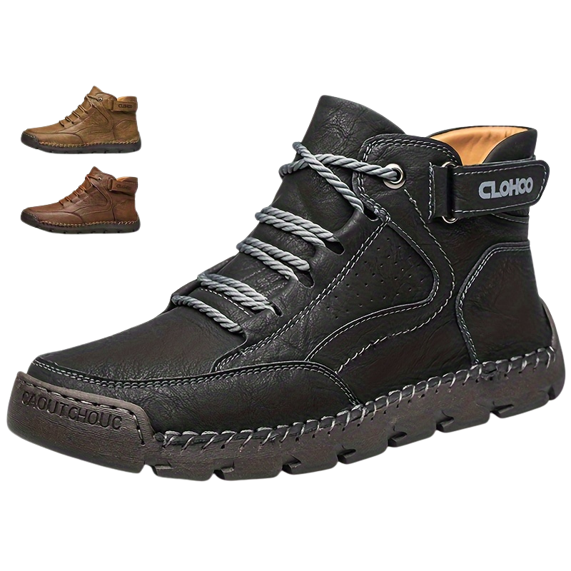 Herren Winterschuhe | Knöchelhohe Schnürstiefel mit Profilsohle