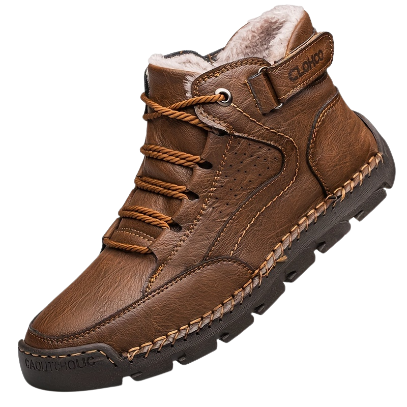 Herren Winterschuhe | Knöchelhohe Schnürstiefel mit Profilsohle
