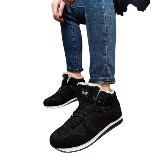 Winterschuhe Herren | Knöchelhoch Schnürstiefel mit Profilsohle