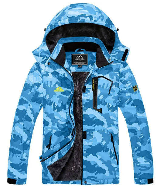 Damen Winter Skijacke | Outdoorjacke mit Kapuze und Reißverschluss
