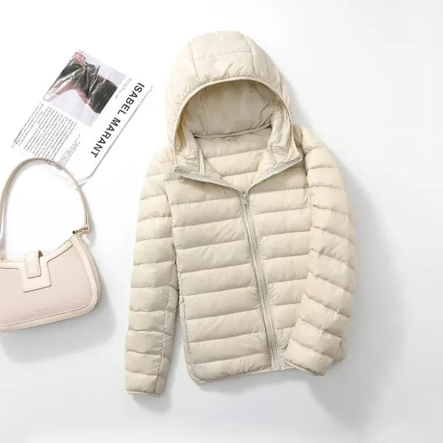 Daunenjacke Damen | Leicht Gefüttert Mit Kapuze