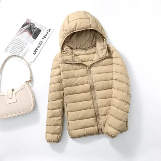 Daunenjacke Damen | Leicht Gefüttert Mit Kapuze