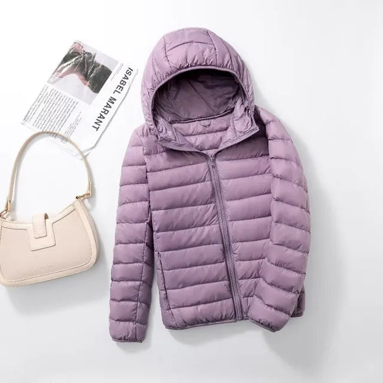 Daunenjacke Damen | Leicht Gefüttert Mit Kapuze