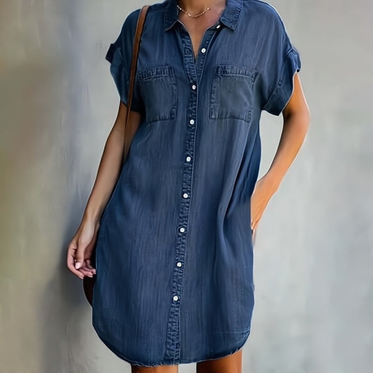 Kurzarm-Jeanskleid für Damen