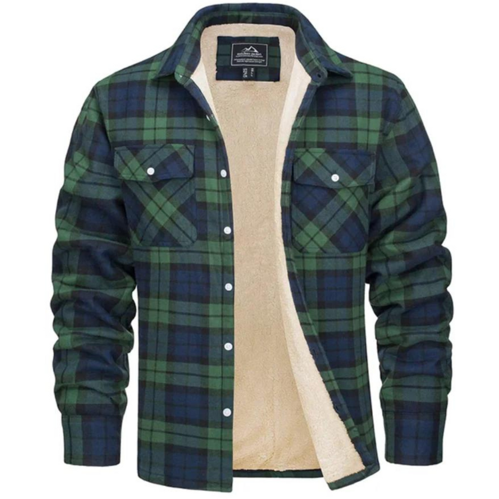 Herren Karo Jacke mit Futter | Knopfleiste Freizeit