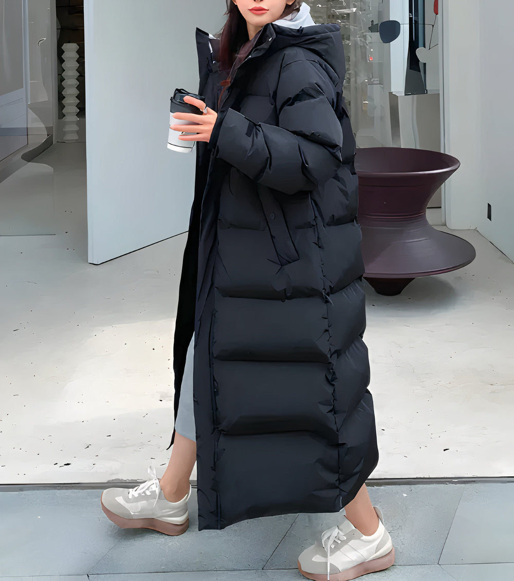 Winter Daunenjacke Damen Mit Kapuze | Oversize Look Lang