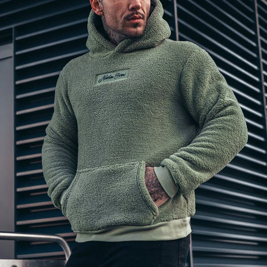 Herren Pullover Kuschelig Kapuze | Plüsch Warm Alltag