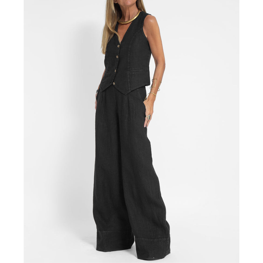 Weste und Hose Leinen-Sommer-Set für Damen