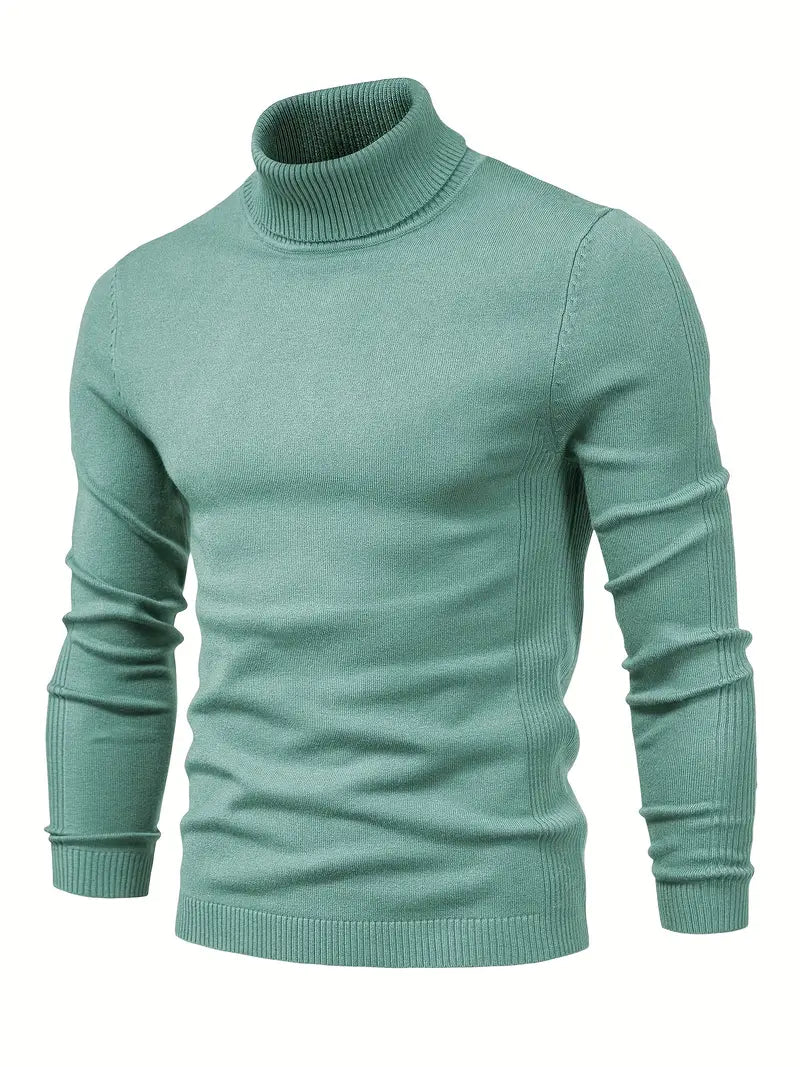 Herren Pullover Turtleneck Slim Fit | Weich Strick Langarm