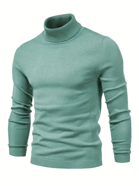 Herren Pullover Turtleneck Slim Fit | Weich Strick Langarm