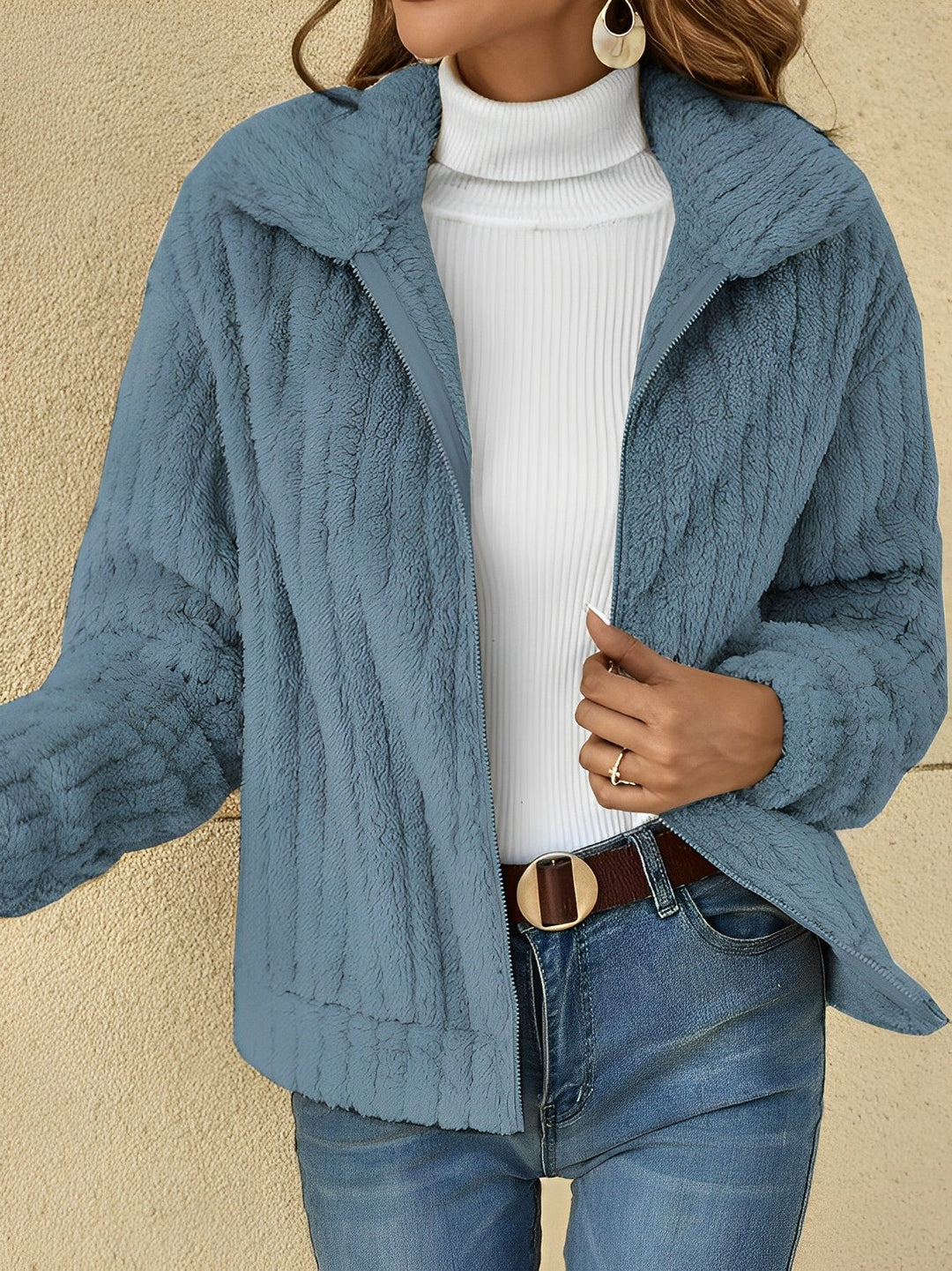 Damen Übergangsjacke Teddy Damen | Kurz Weich