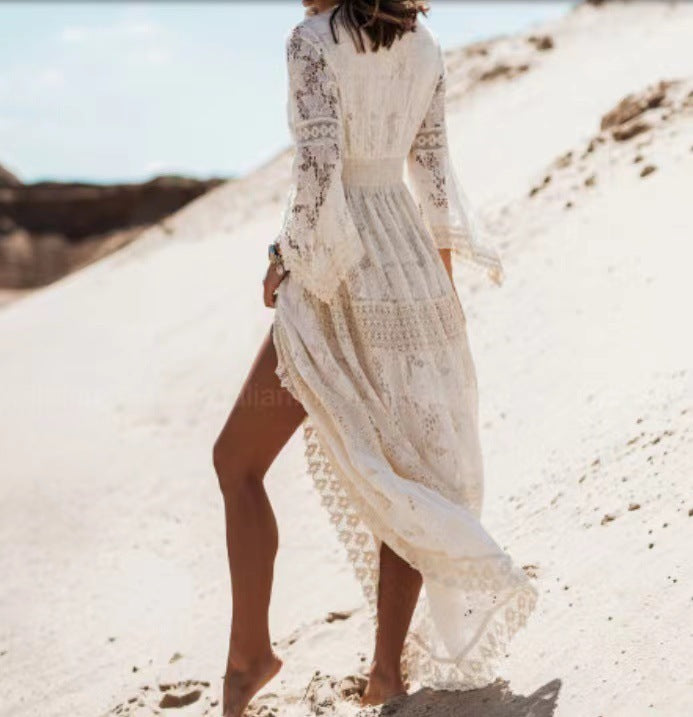 Boho V-Ausschnitt Maxikleid für Damen