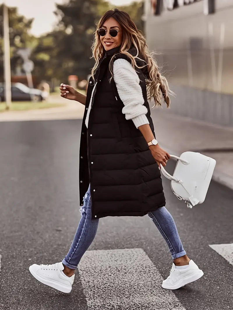 Ärmellose Jacke mit Kapuze für Frauen