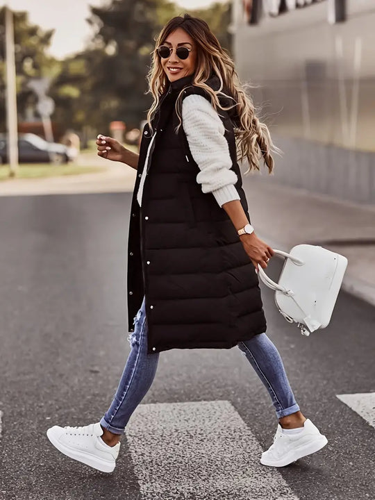 Ärmellose Jacke mit Kapuze für Frauen