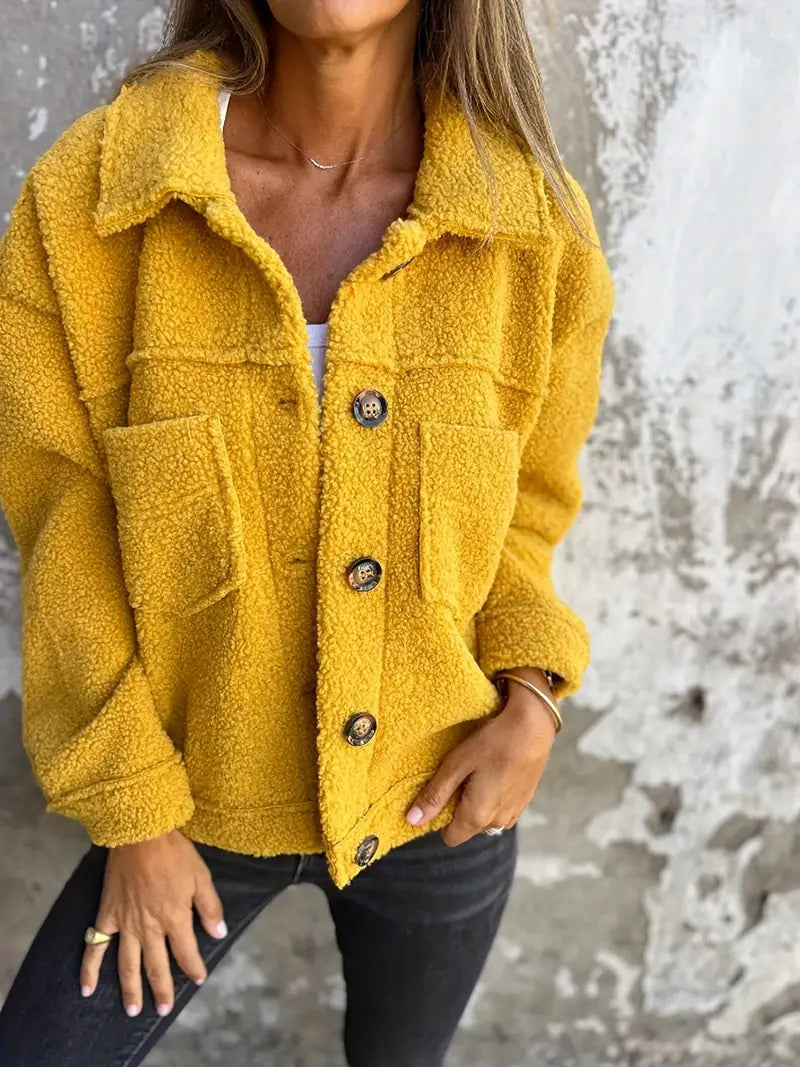 Teddy Damen Jacke Kurz | Übergang Leicht