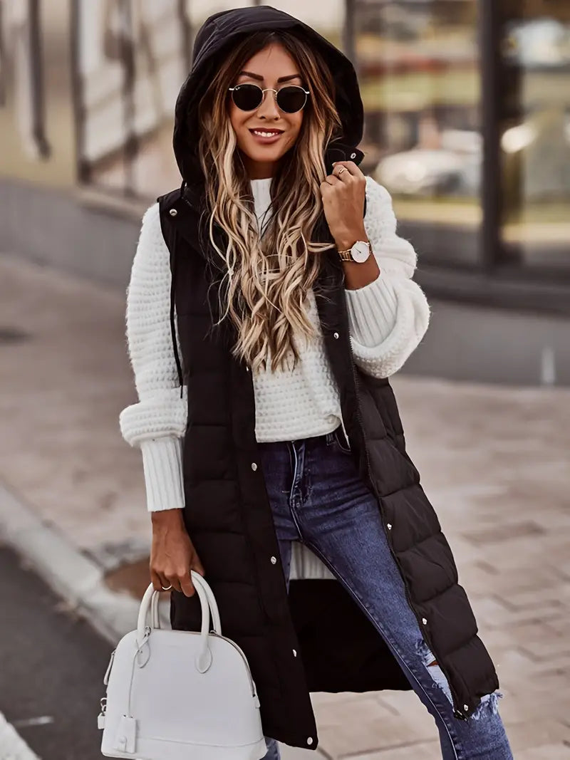 Ärmellose Jacke mit Kapuze für Frauen