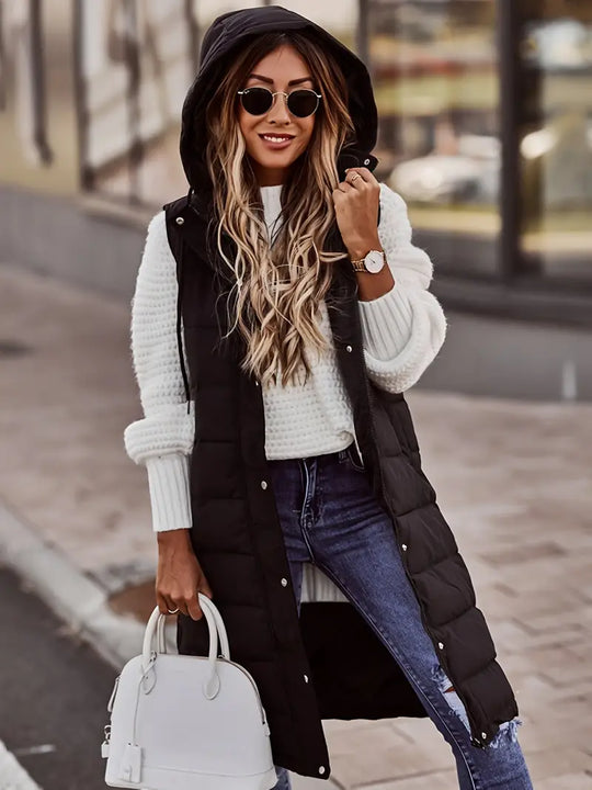 Ärmellose Jacke mit Kapuze für Frauen