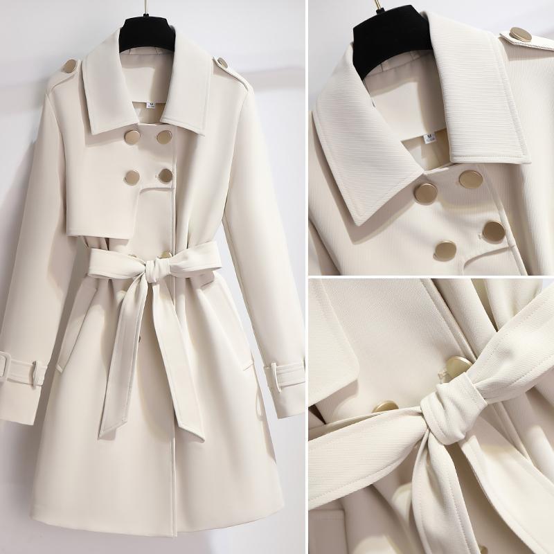 Trenchcoat Damen Elegant | Übergangsmantel Knielang