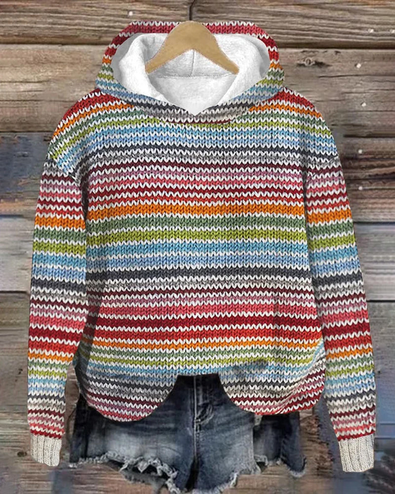 Mehrfarbiger Kapuzenpullover für Frauen