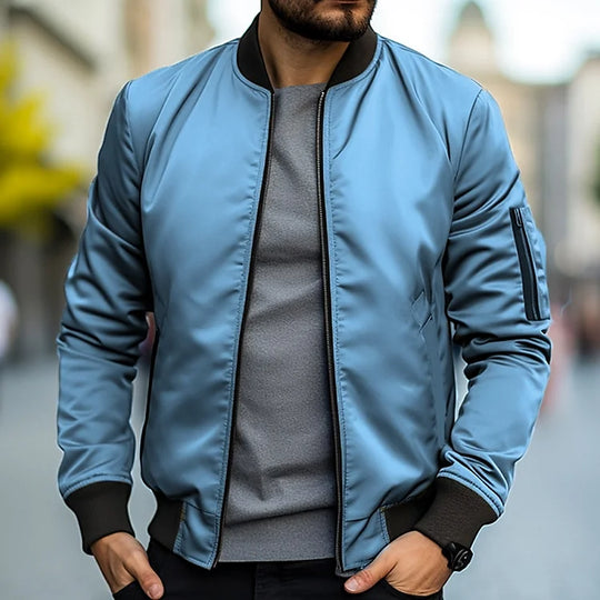 Herren Übergangs Bomberjacke Leicht | Reißverschluss Klassisch