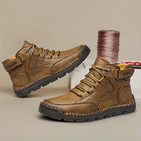 Herren Winterschuhe | Knöchelhohe Schnürstiefel mit Profilsohle