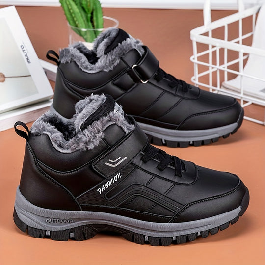 Winterschuhe Herren | Halbhohe gefütterte Schnürstiefel