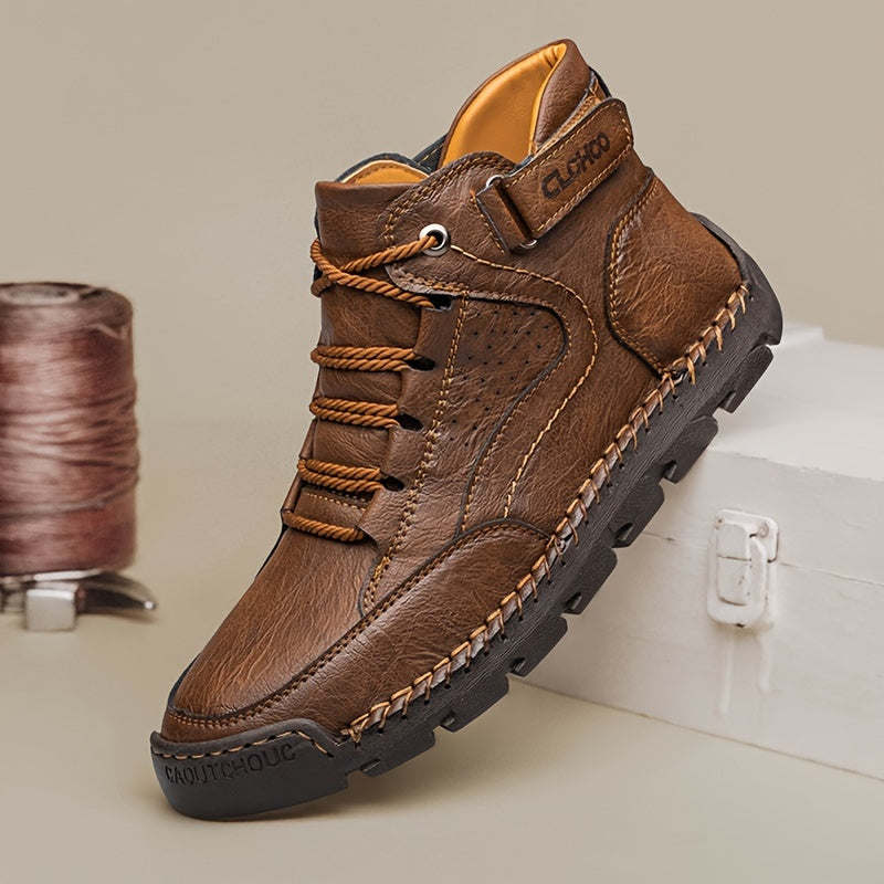 Herren Winterschuhe | Knöchelhohe Schnürstiefel mit Profilsohle