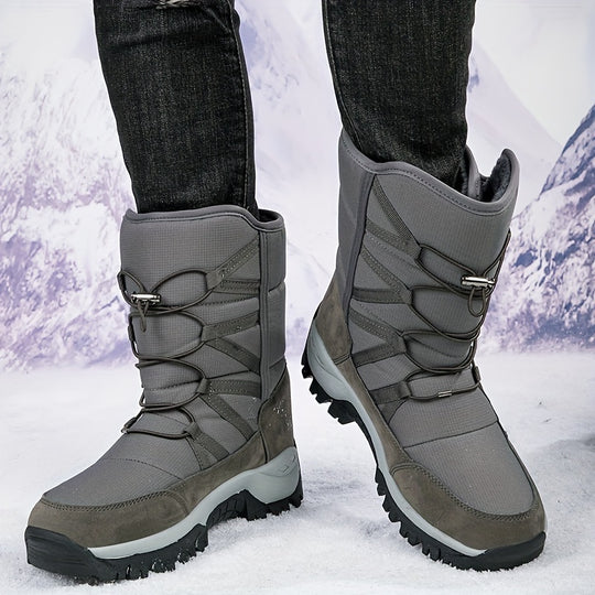 Winterschuhe Herren | Hohe Stiefel Mit Klettverschluss Und Kordelzug